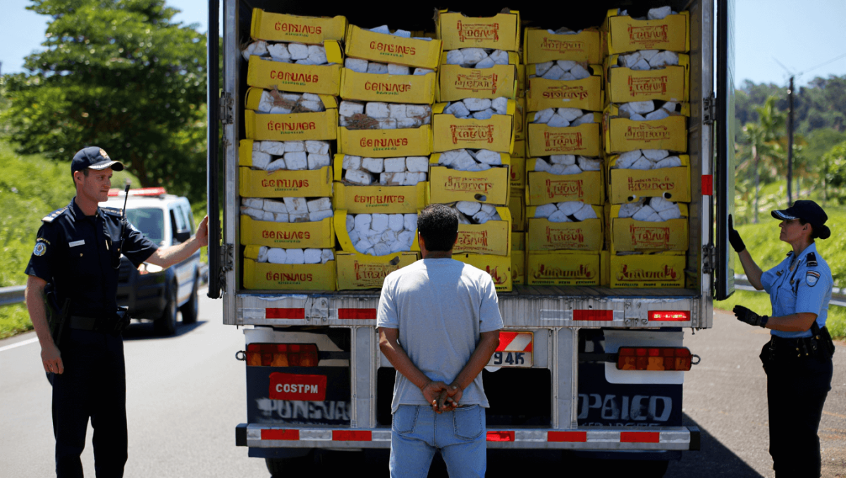 Detuvieron al camionero que llegó a San Juan con 64 kilos de cocaína ocultos en cajas de bananas
