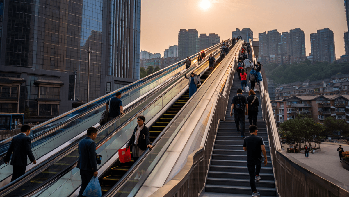 Inauguran la escalera mecánica más alta y larga del mundo: tiene nueve cuadras y ahorra 40 minutos de caminata