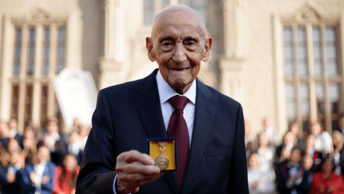 Cumplió 100 años y le rinden homenaje como el graduado más longevo de su colegio: “Las ganas de saber más siempre están”