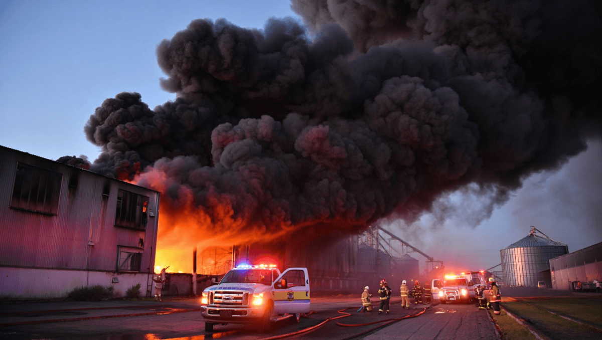 Se incendió una planta de Vicentin en Santa Fe: evacuaron al personal y cortaron la ruta A012